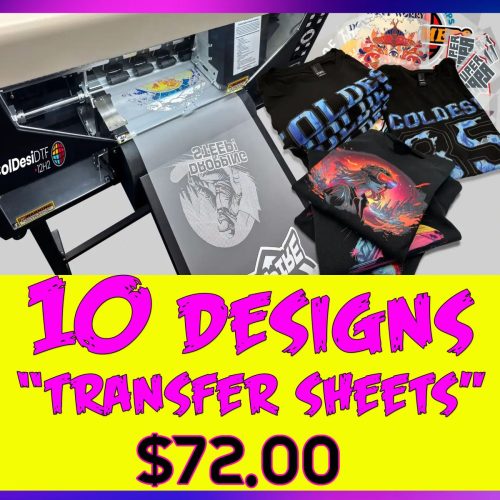 10 DESIGNS / DTF SHEETS