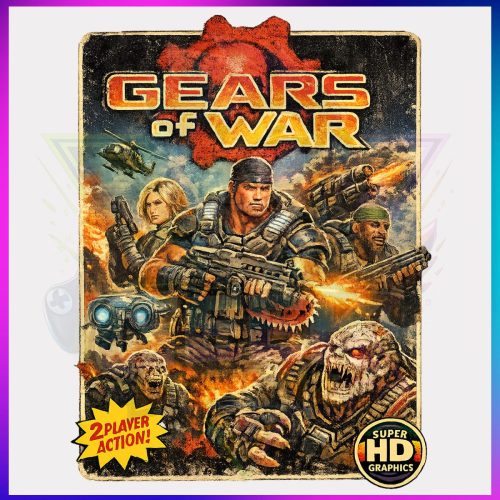  Gears of War Vintage Poster